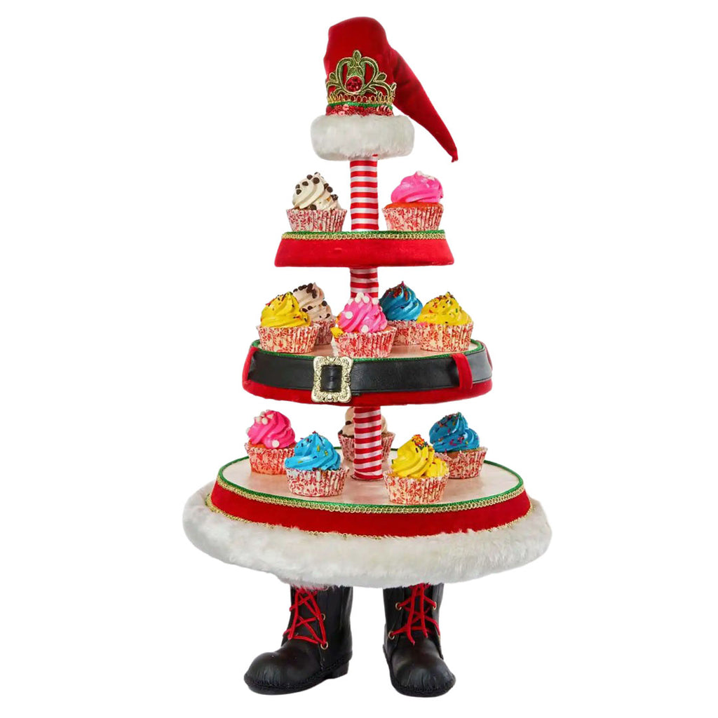 Katherine's Collection Santa Boot Tiered Tray front