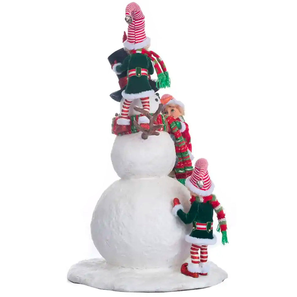 Katherine's Collection Peppermint Palace Elves and Snowman 18"