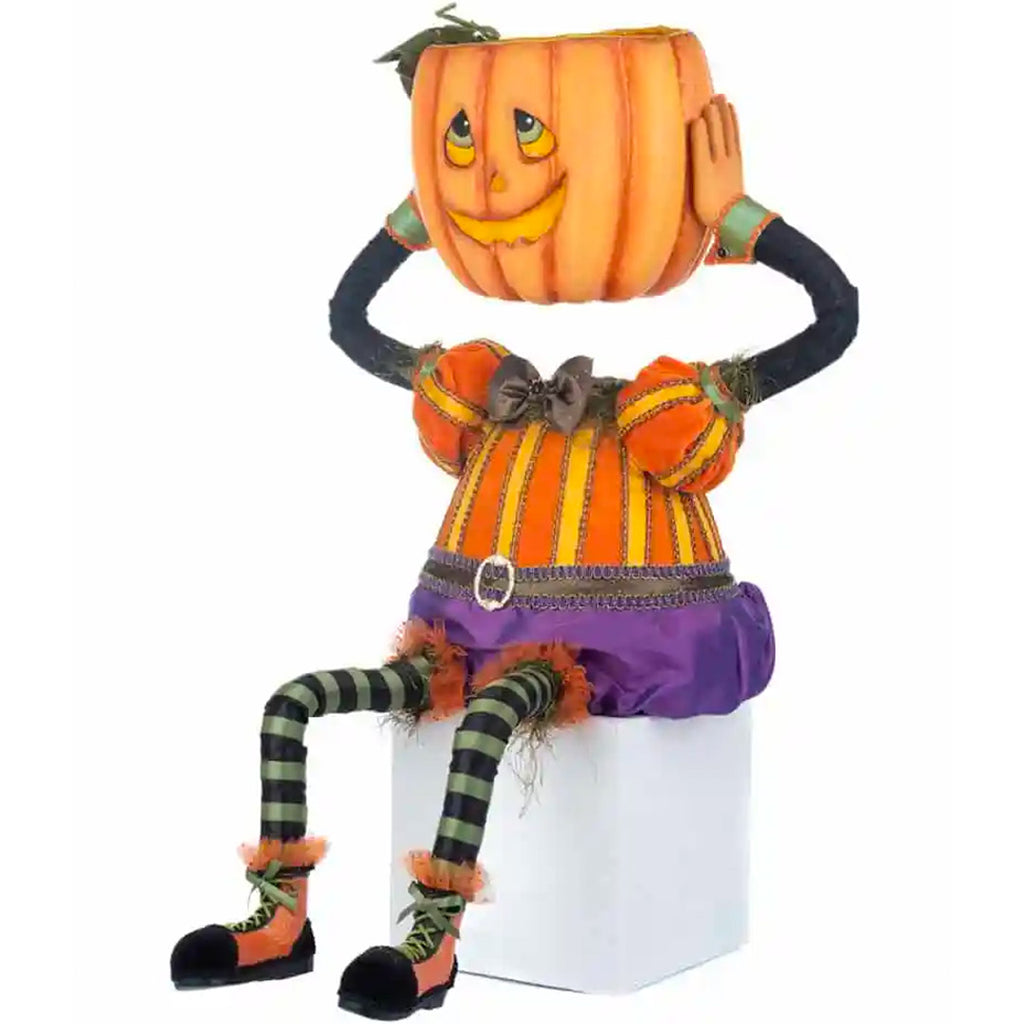 Percy Pumpkin Head Candy Bowl by Katherine's Collection  side