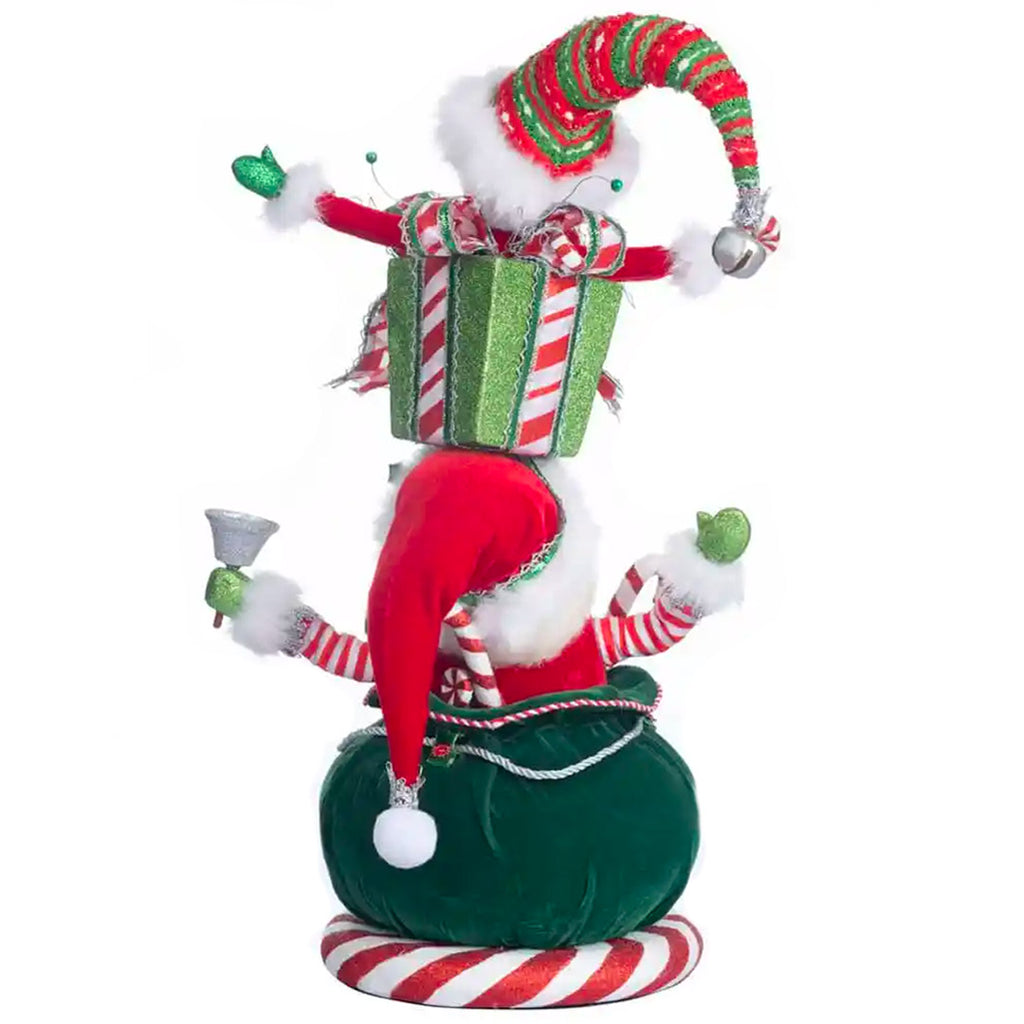 Katherine's Collection Santa and Elf Gift Stack 19" back