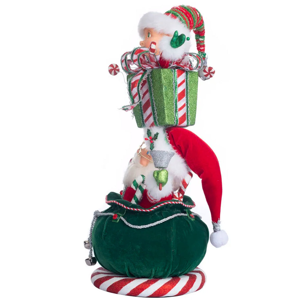 Katherine's Collection Santa and Elf Gift Stack 19" front
