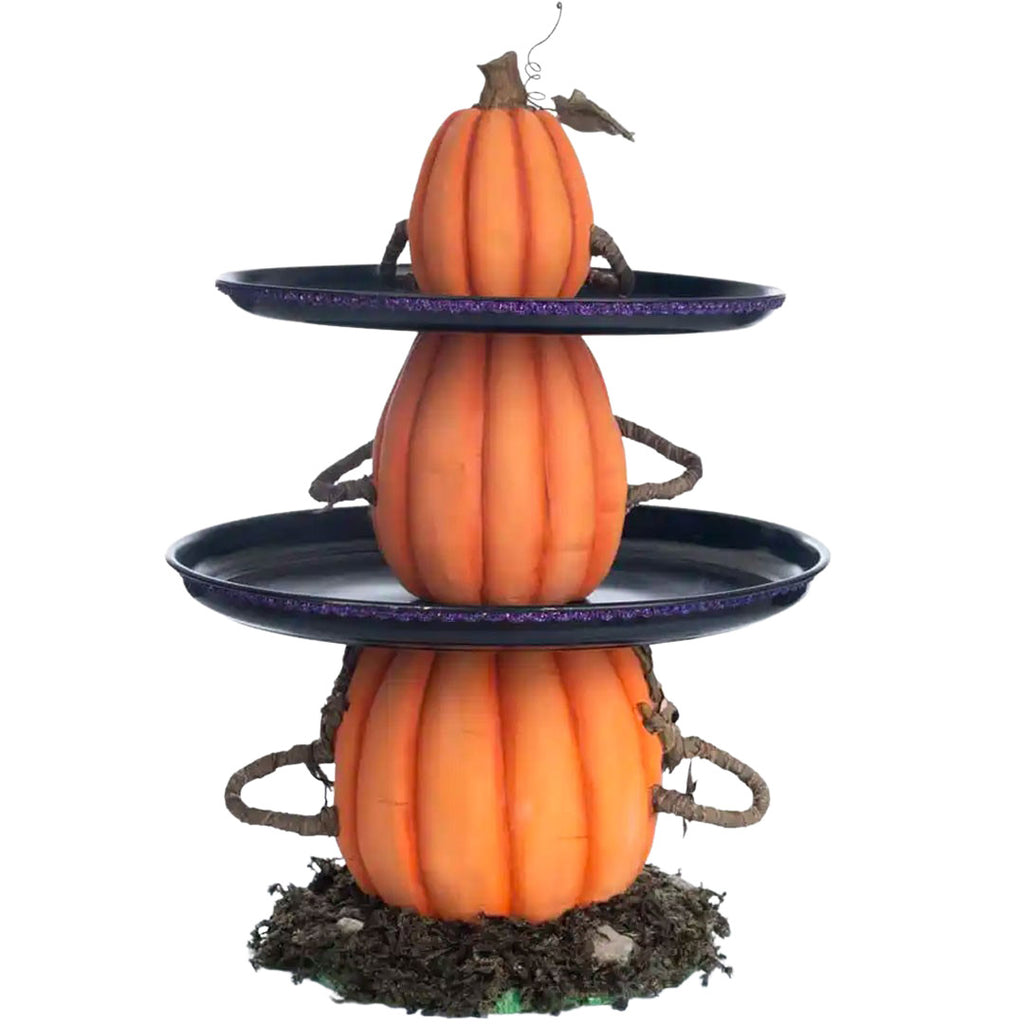 Three Wise Pumpkins Tiered Tray by Katherine's Collection back