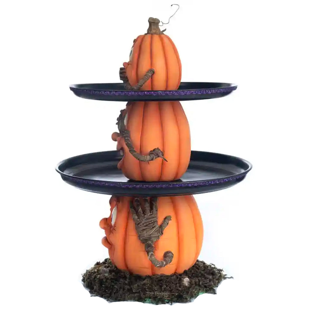 Three Wise Pumpkins Tiered Tray by Katherine's Collection side