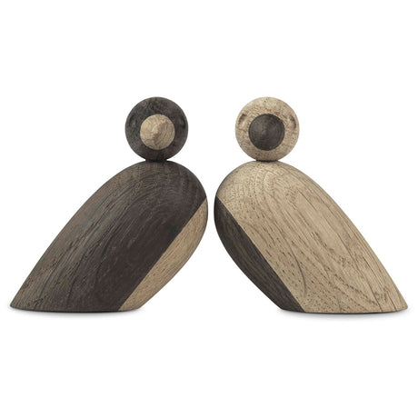 Kay Bojesen Pair of Sparrows Oak and Smoked Oak Set of 2 2