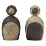 Kay Bojesen Pair of Sparrows Oak and Smoked Oak Set of 2 3