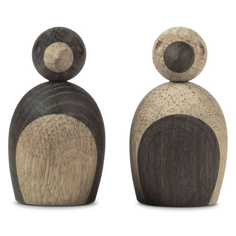 Kay Bojesen Pair of Sparrows Oak and Smoked Oak Set of 2 3