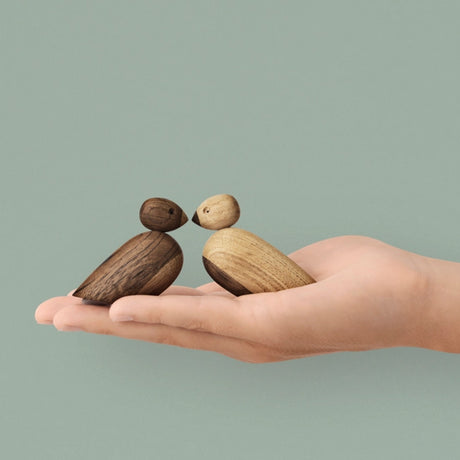 Kay Bojesen Pair of Sparrows Oak and Smoked Oak Set of 2 5