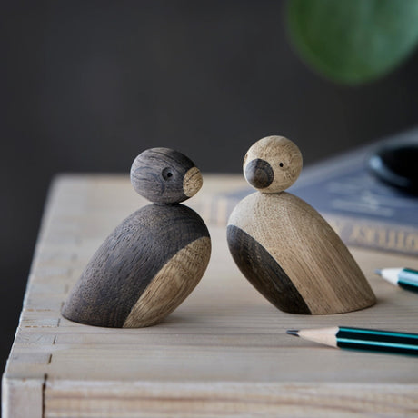Kay Bojesen Pair of Sparrows Oak and Smoked Oak Set of 2 6