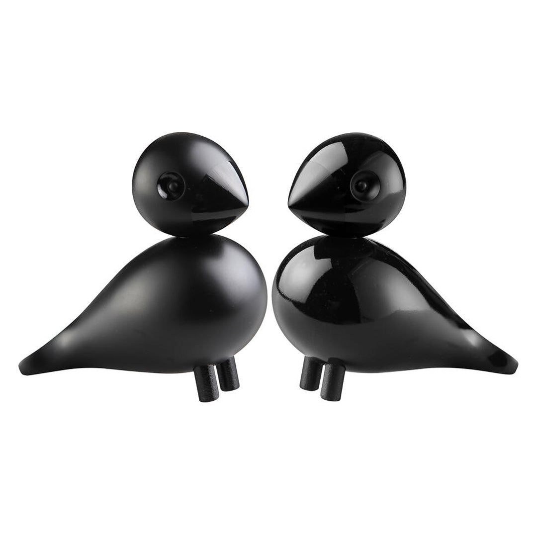 Kay Bojesen Beechwood Lovebirds Black Set of 2 1