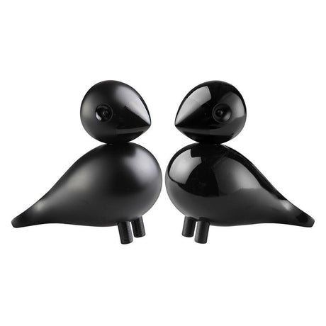 Kay Bojesen Beechwood Lovebirds Black Set of 2 1