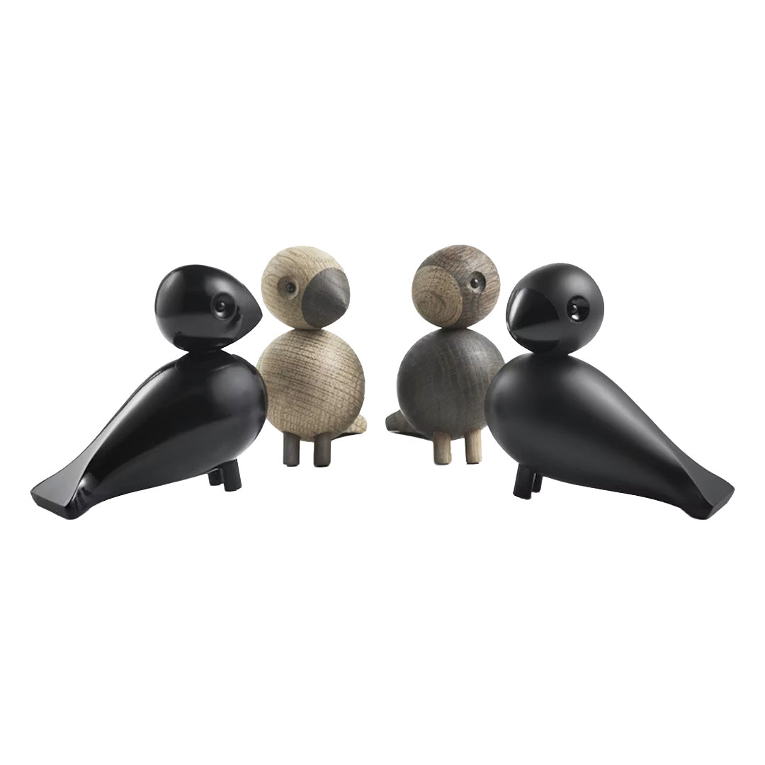 Kay Bojesen Beechwood Lovebirds Black Set of 2 5