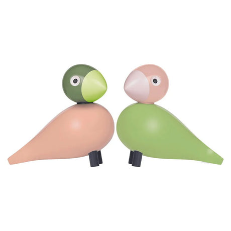 Kay Bojesen  Lovebirds Light Green and Rose Set of 2 1