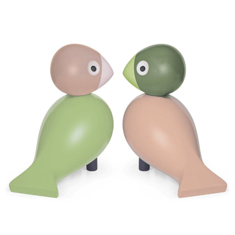 Kay Bojesen  Lovebirds Light Green and Rose Set of 2 2