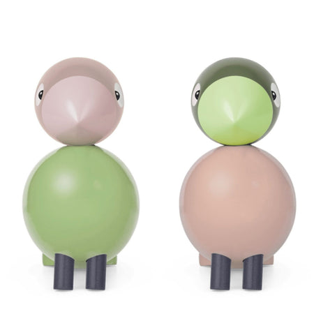Kay Bojesen  Lovebirds Light Green and Rose Set of 2 3