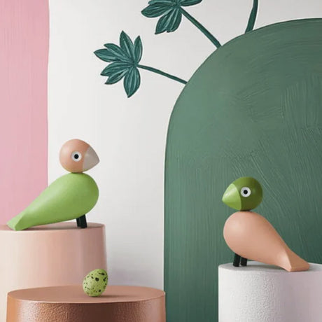 Kay Bojesen  Lovebirds Light Green and Rose Set of 2 4