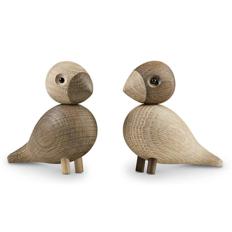 Kay Bojesen Lovebirds Oak and Smoked Oak Set of 2 3