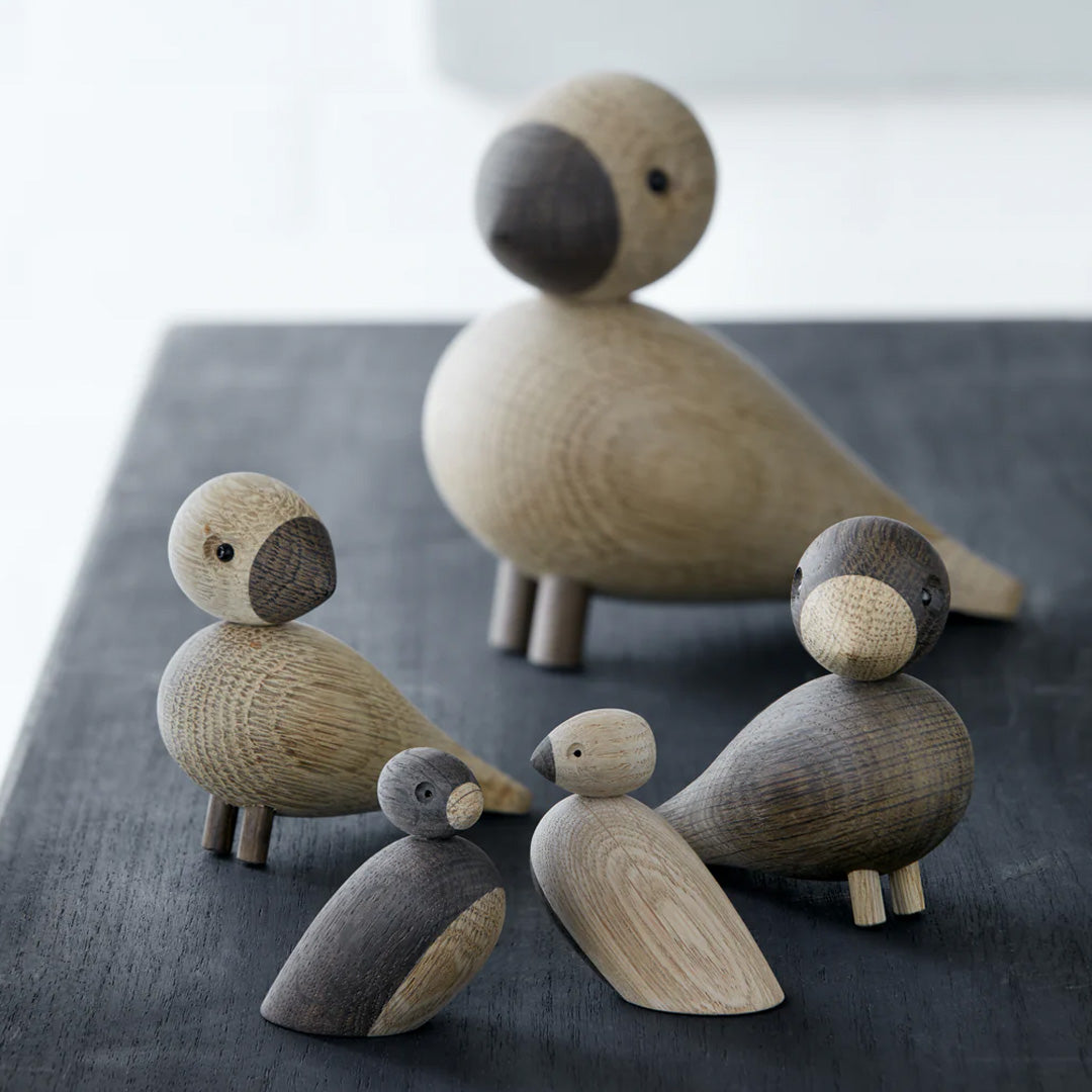 Kay Bojesen Lovebirds Oak and Smoked Oak Set of 2 6