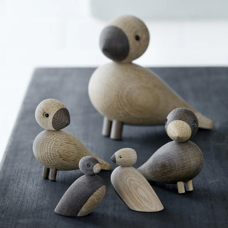 Kay Bojesen Lovebirds Oak and Smoked Oak Set of 2 6