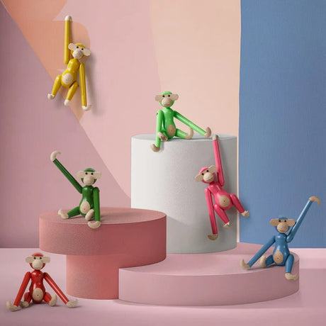 Kay Bojesen Mini Wooden Monkey Beechwood set 1
