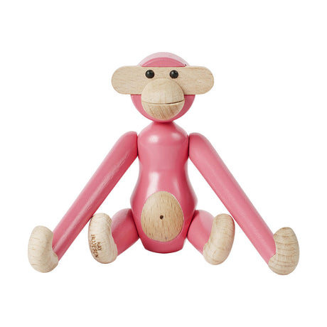 Kay Bojesen Mini Wooden Monkey Beechwood Pink 1