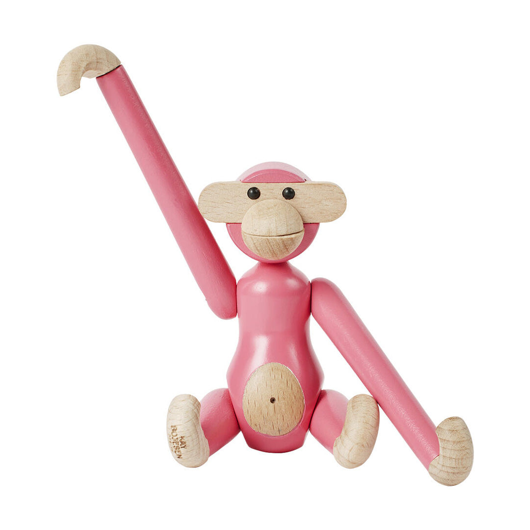 Kay Bojesen Mini Wooden Monkey Beechwood Pink 2