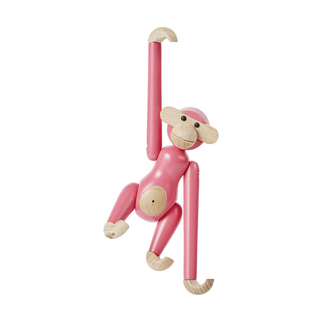 Kay Bojesen Mini Wooden Monkey Beechwood Pink 3