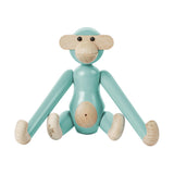 Kay Bojesen Mini Wooden Monkey Beechwood Turquoise 1