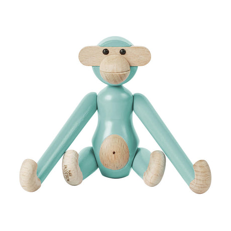 Kay Bojesen Mini Wooden Monkey Beechwood Turquoise 1