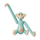 Kay Bojesen Mini Wooden Monkey Beechwood Turquoise 2