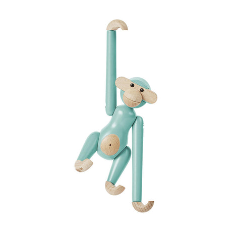 Kay Bojesen Mini Wooden Monkey Beechwood Turquoise 3