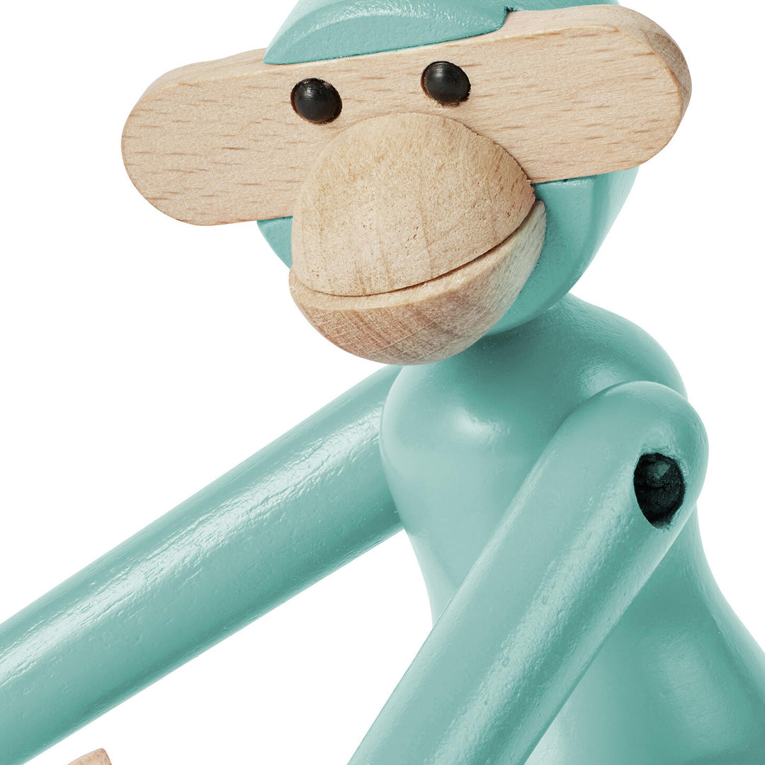 Kay Bojesen Mini Wooden Monkey Beechwood Turquoise 4