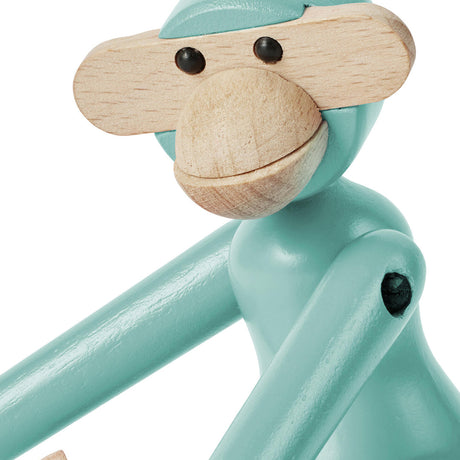 Kay Bojesen Mini Wooden Monkey Beechwood Turquoise 4