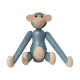 Kay Bojesen Mini Wooden Monkey Beechwood Vintage Blue 1