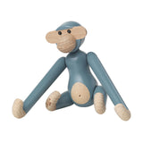 Kay Bojesen Mini Wooden Monkey Beechwood Vintage Blue 2