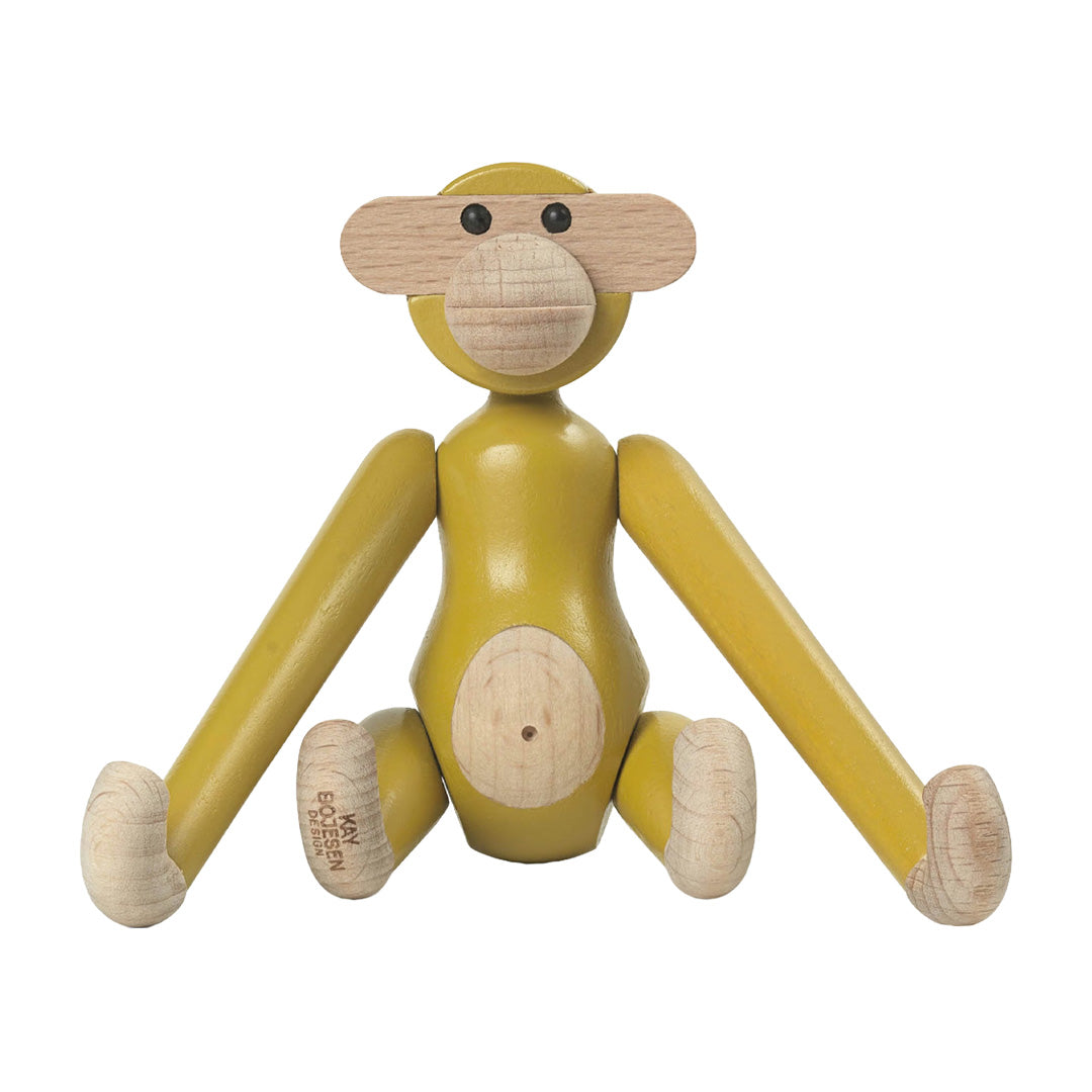 Kay Bojesen Mini Wooden Monkey Beechwood Vintage Yellow 1