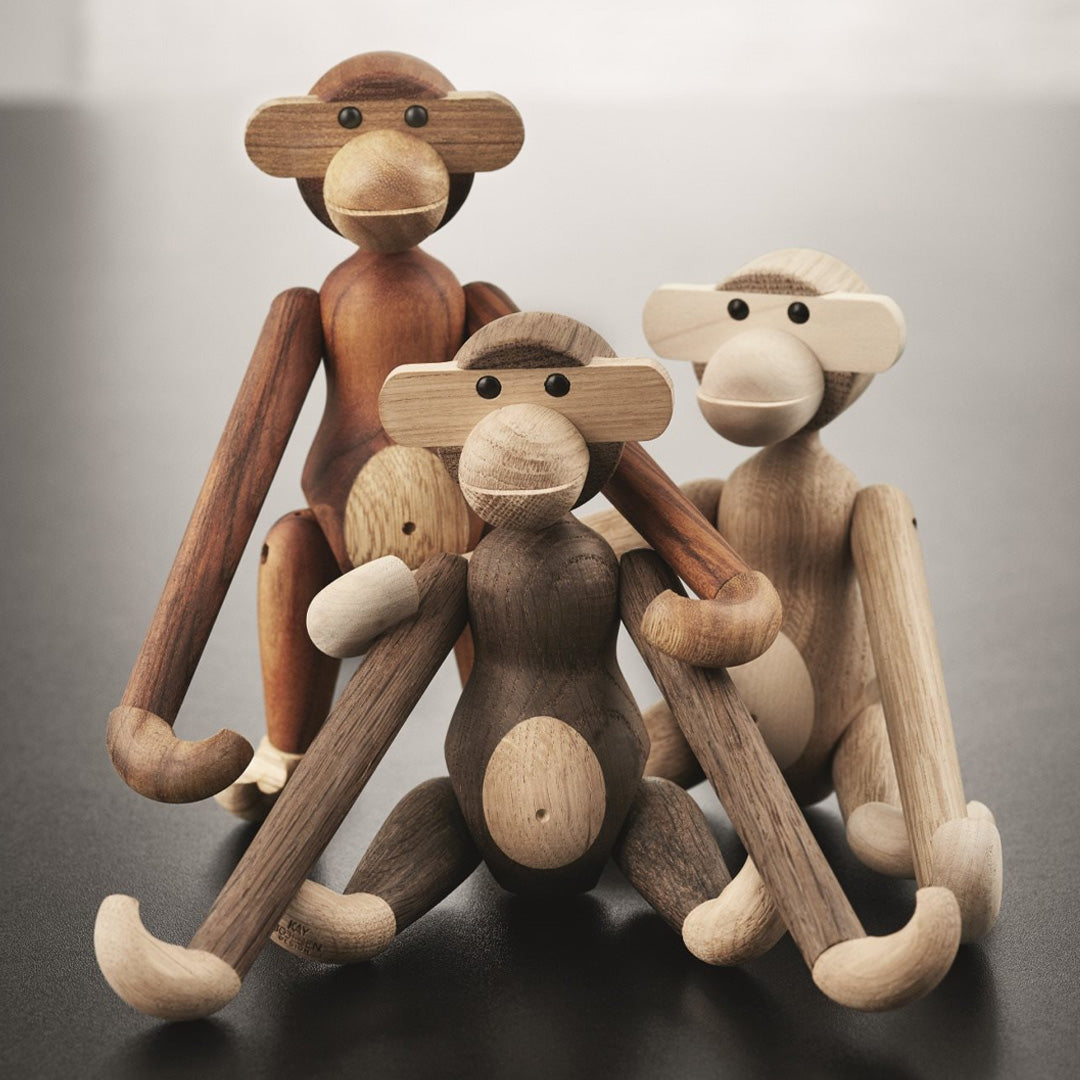 Kay Bojesen Small Wooden Monkey Beechwood  Oak and Maple 5