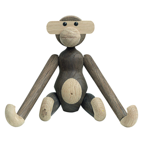 Kay Bojesen Small Wooden Monkey Beechwood Oak and Smoked Oak 1