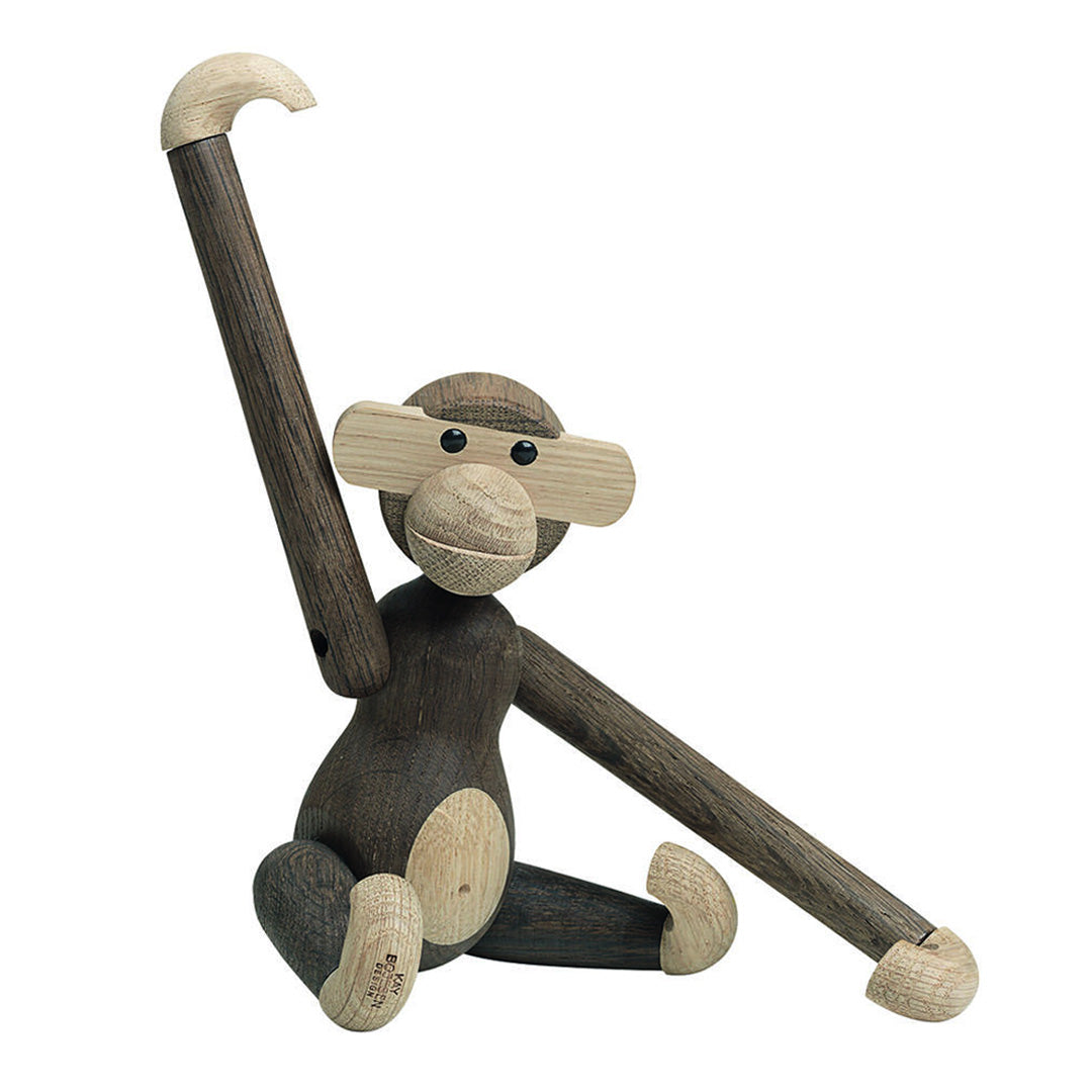 Kay Bojesen Small Wooden Monkey Beechwood Oak and Smoked Oak 2