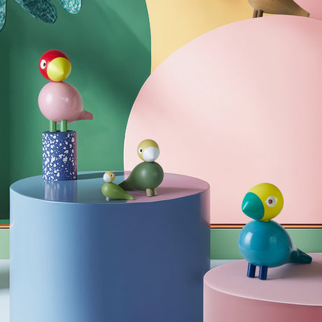 Kay Bojesen Beechwood Songbird Sunshine Turquoise and Yellow 3