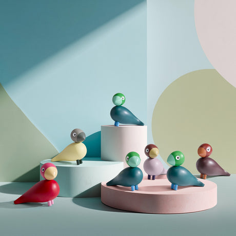 Kay Bojesen Beechwood Songbird Sunshine Turquoise and Yellow 4