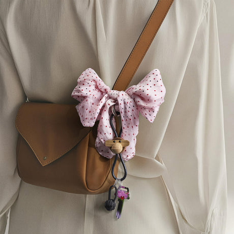 Kay Bojesen Wooden Monkey Silver Metal Keychain with Natural Leather 3