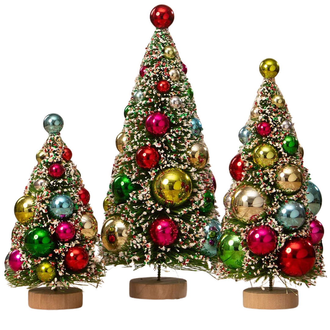 Bethany Lowe Kitschmas Trees - Set of 3 front white