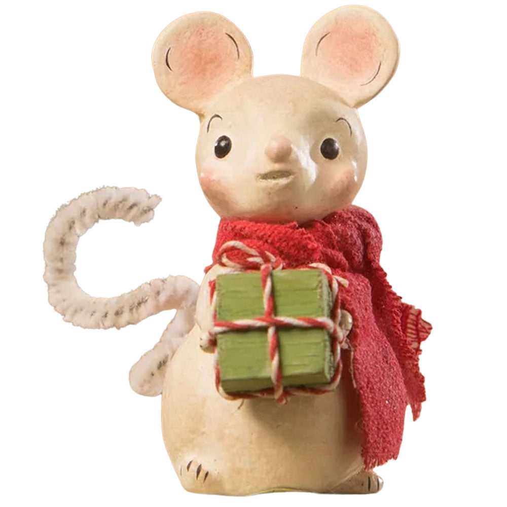 Little Mouse with Gift by Bethany Lowe Designs 2.5" front