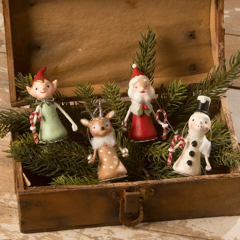 Little Santa Ornament by Michelle Lauritsen 2.5" set