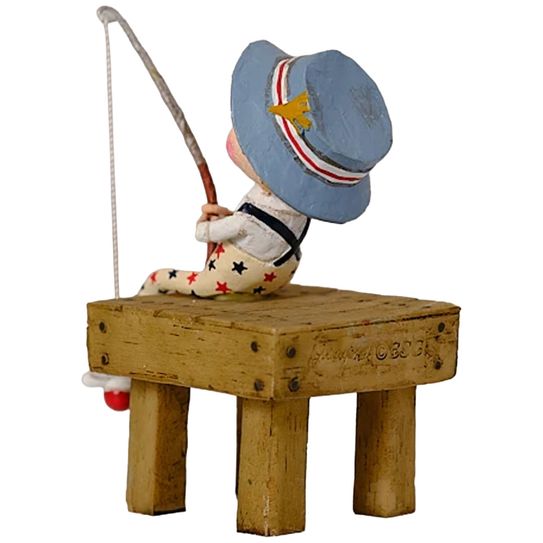 Cuddle Decor Lori Mitchell Gone Fishin' 5.25" back
