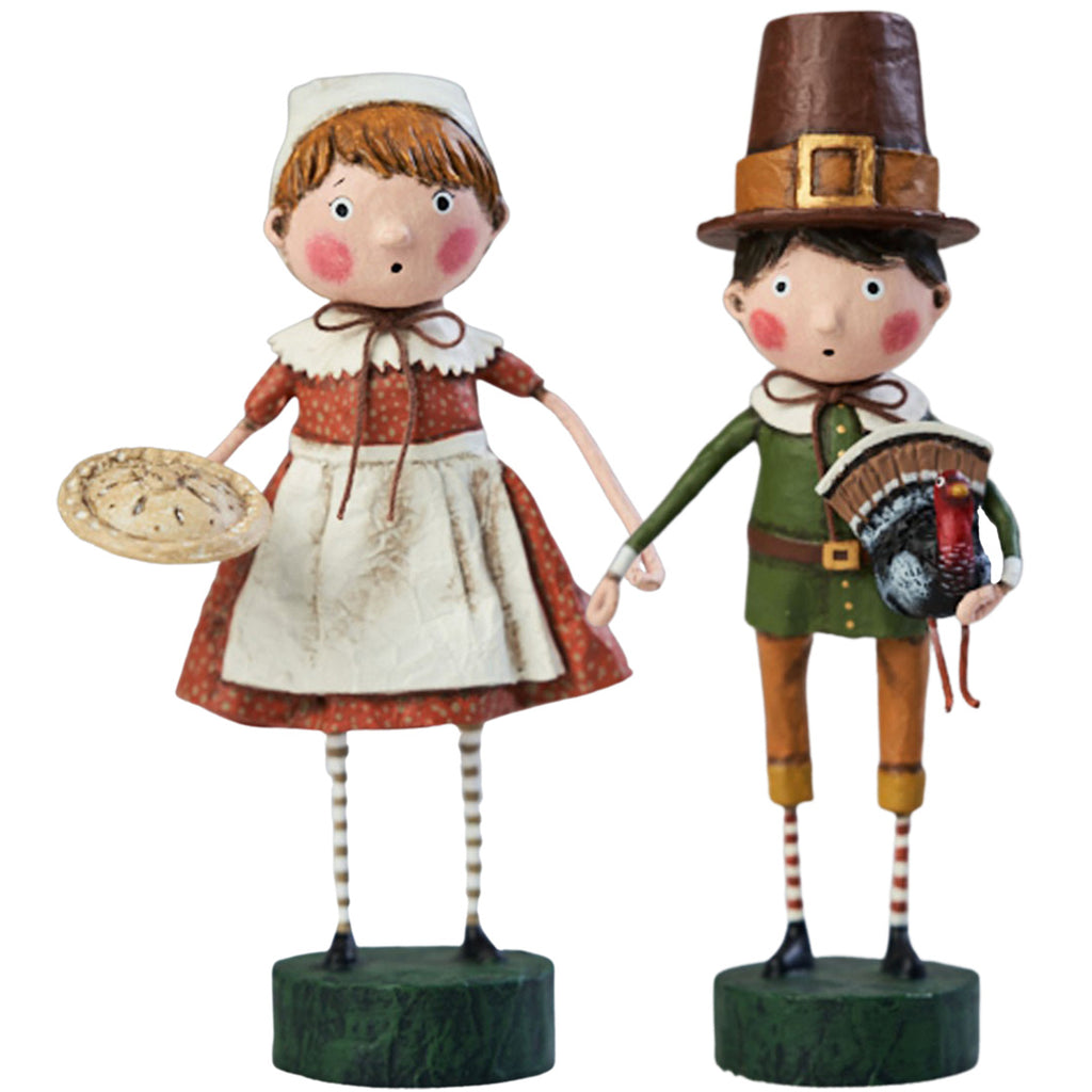 A Festive Harvest Figurine and Collectible by Lori Mitchell Set of 2