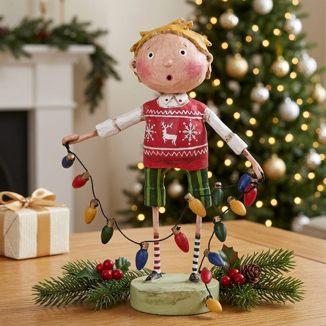 Cuddle Decor Lori Mitchell All Lit Up Christmas Figurine and Collectible by Lori Mitchell front lifestyle