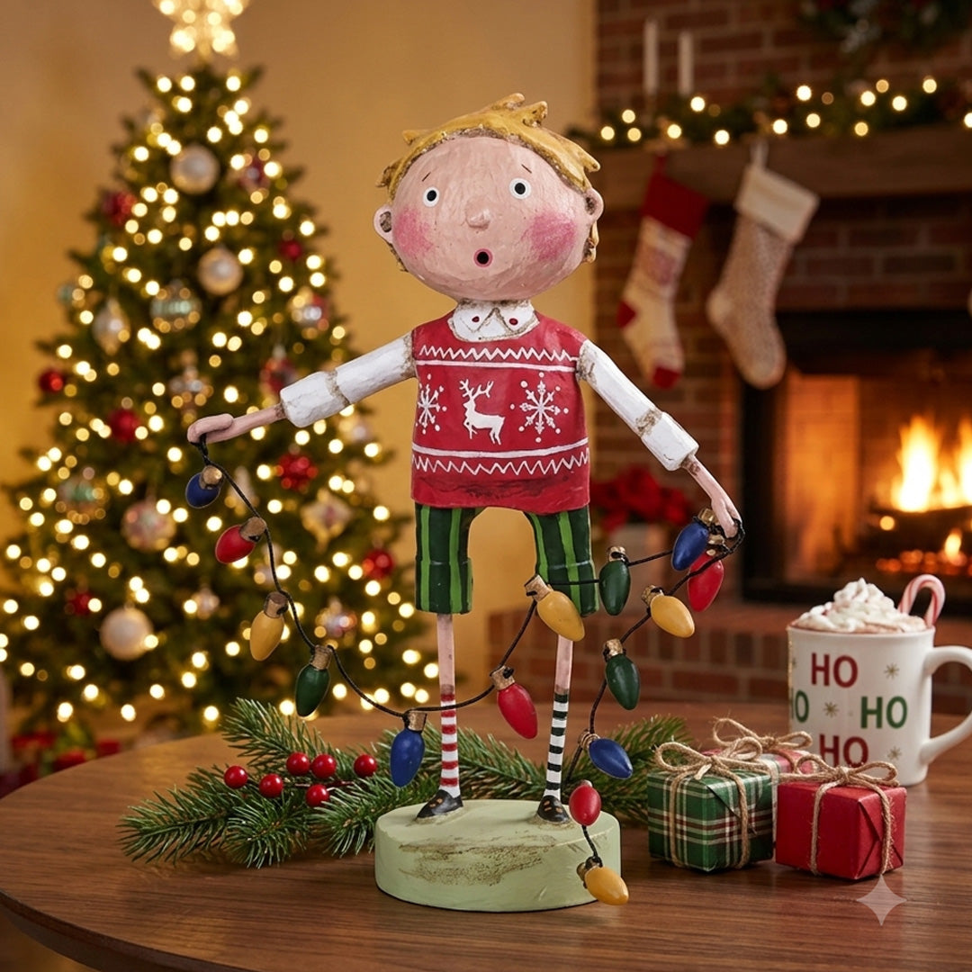 Cuddle Decor Lori Mitchell All Lit Up Christmas Figurine and Collectible by Lori Mitchell front lifestyle