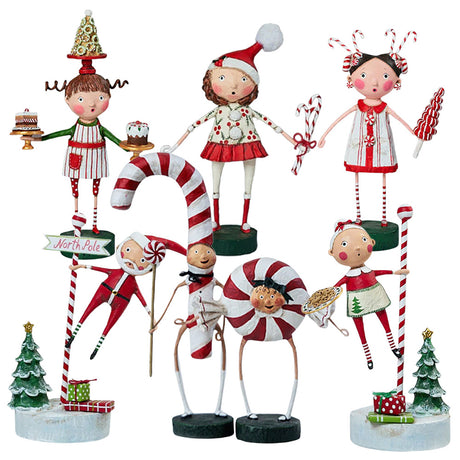 Lori Mitchell Candy Cane Village Set of 7