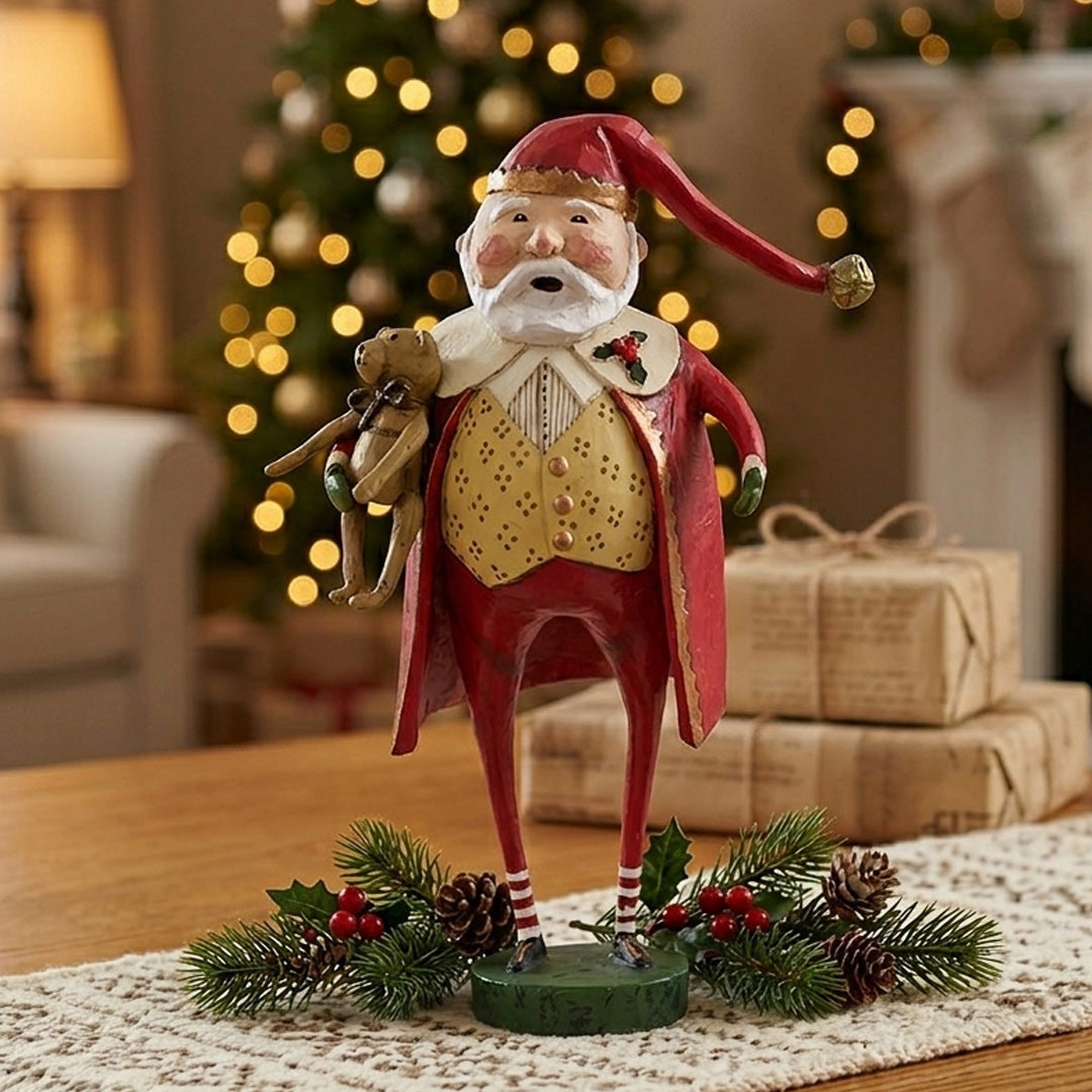 Cuddle Decor Christmas Cheer Santa Christmas Figurine by Lori Mitchell front lifestyle